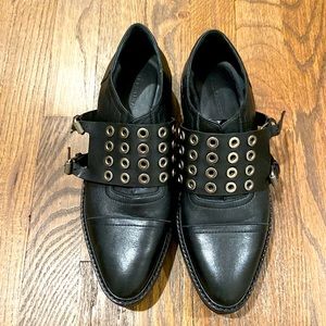 ALLSAINTS black leather "creeper" style shoe